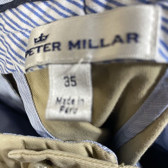 Peter Millar Soft Touch Twill Shorts Mens 35  Brown Khaki Golf  MEOB13 Stretch - Picture 12 of 16